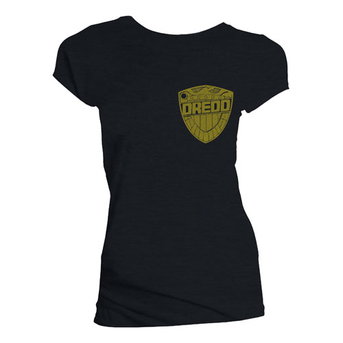 Judge Dredd Uniform Gold Badge Ladies T-Shirt